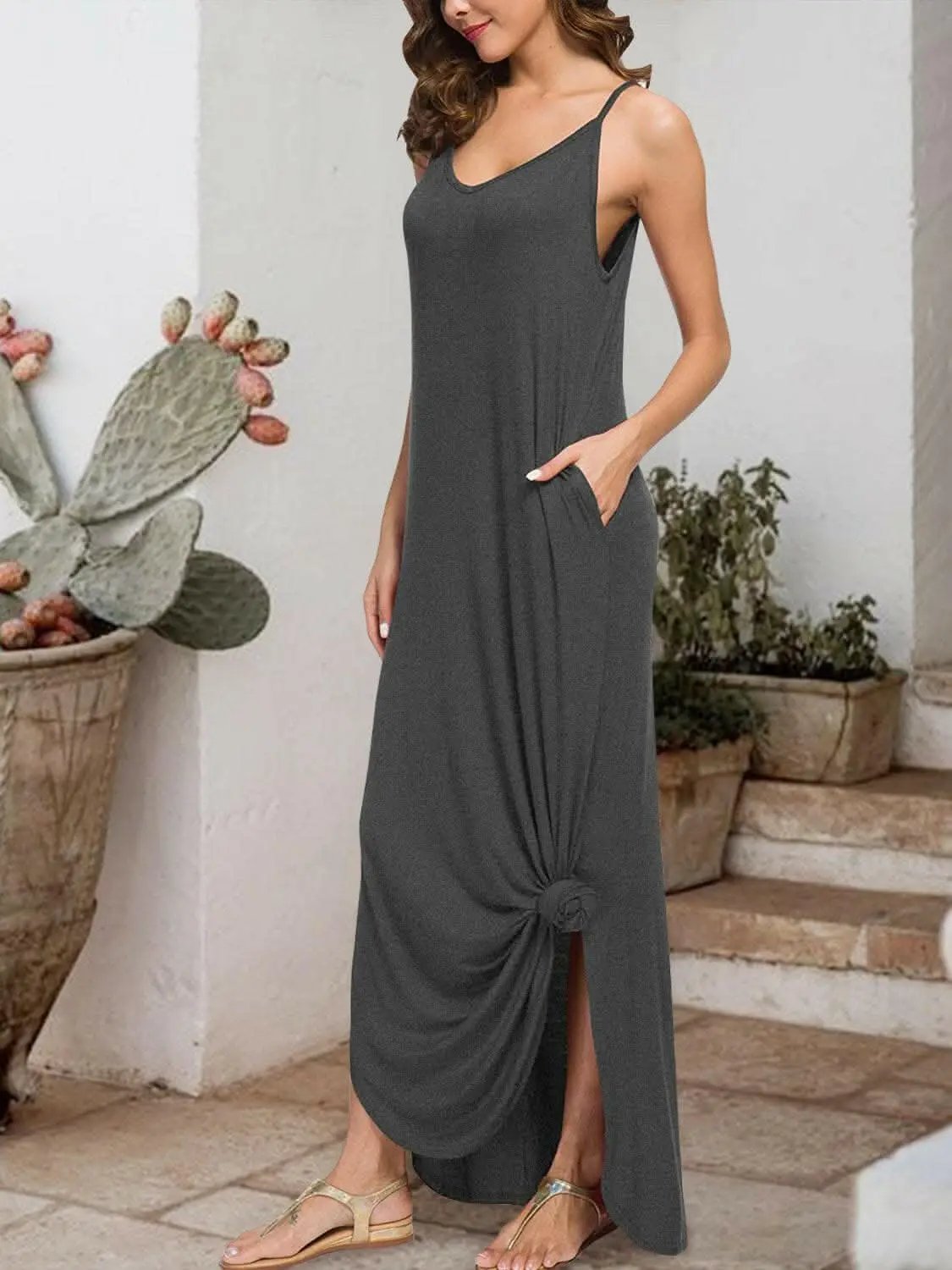 Seductive slit sleeveless dress - Love Salve